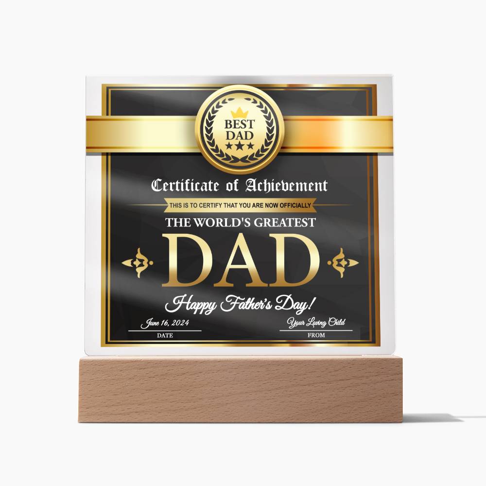 Outstanding Dad Award - Acrylic Square Plaque - Real Rad Boutique