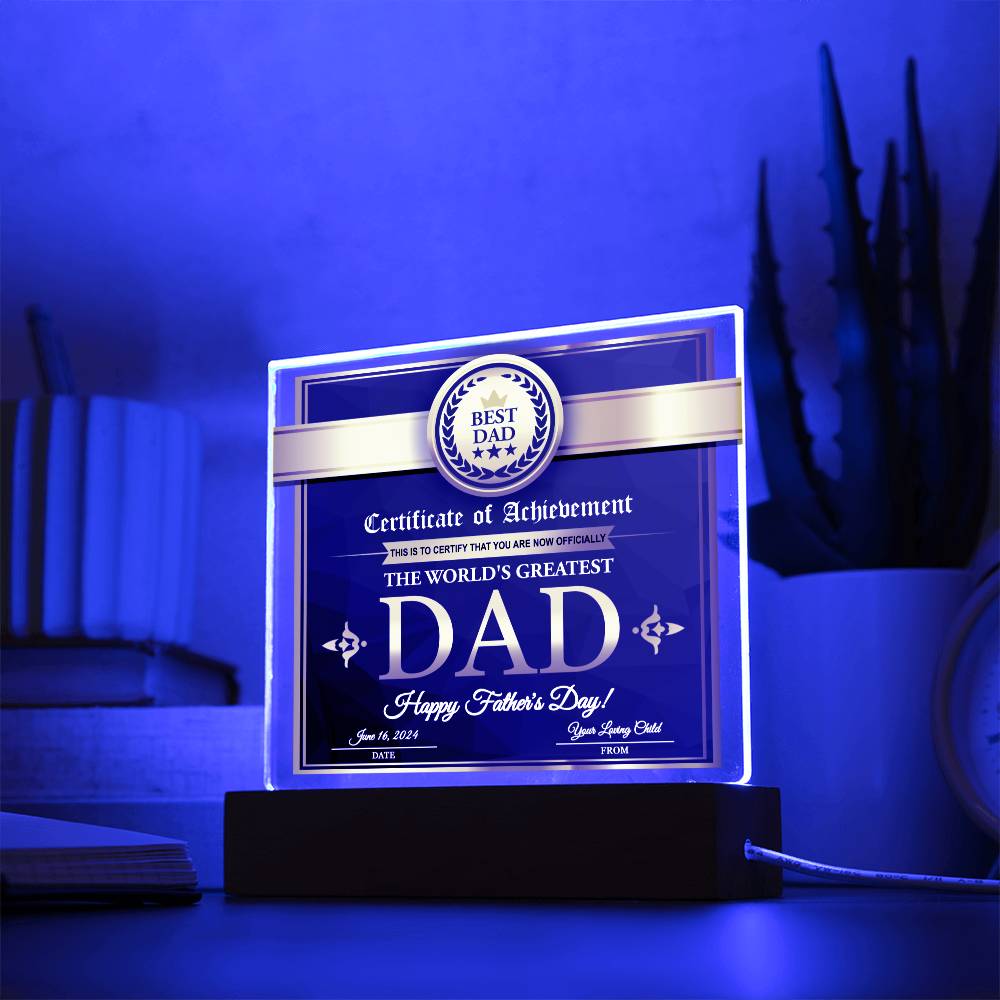 Outstanding Dad Award - Acrylic Square Plaque - Real Rad Boutique