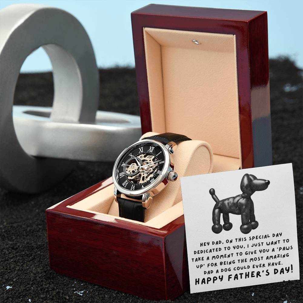 Paws Up for the Best Dad - Men's Openwork Watch - Real Rad Boutique