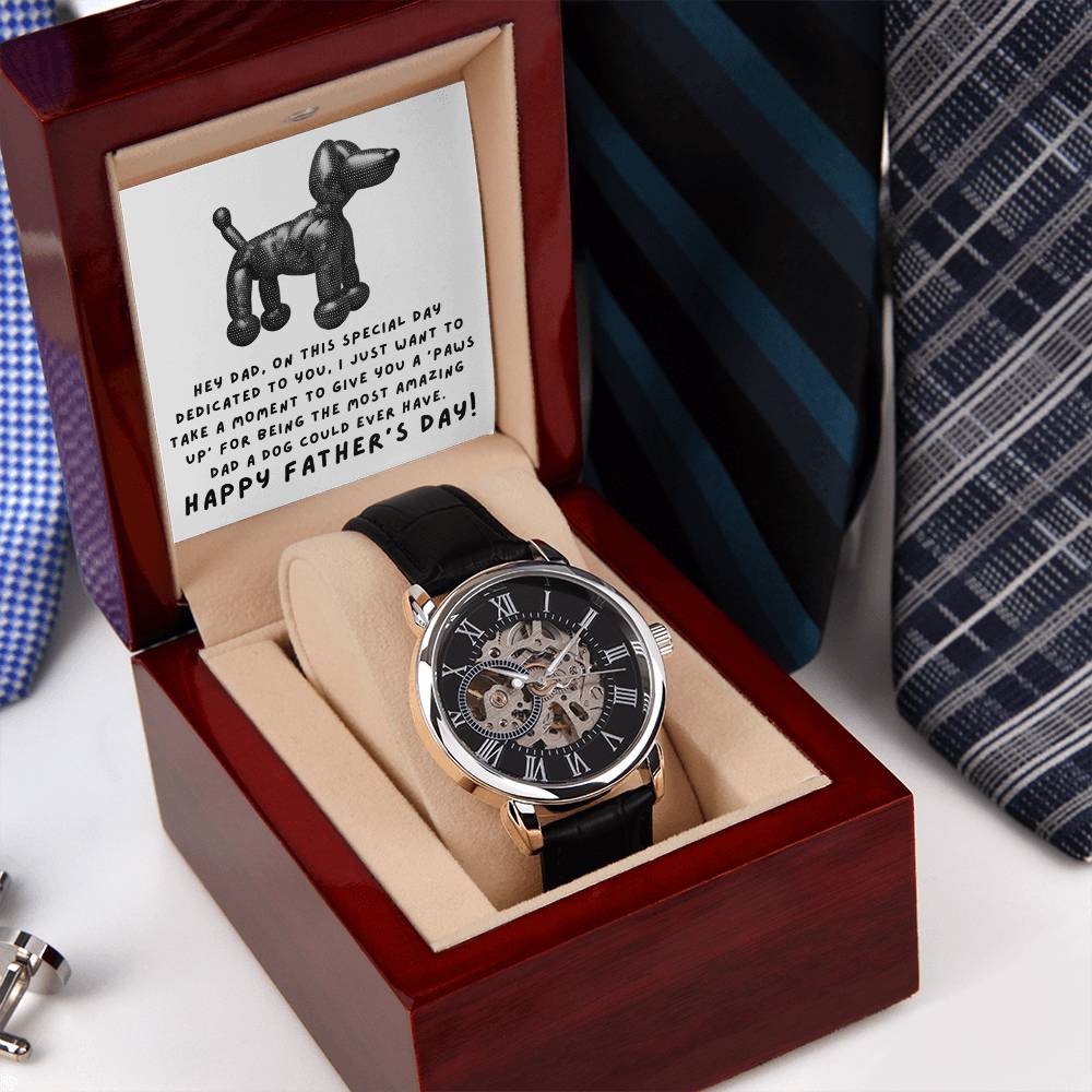 Paws Up for the Best Dad - Men's Openwork Watch - Real Rad Boutique