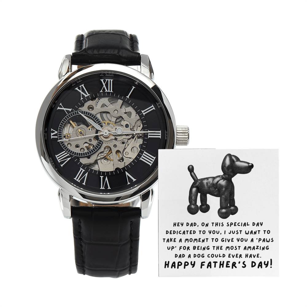 Paws Up for the Best Dad - Men's Openwork Watch - Real Rad Boutique