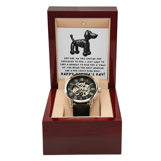 Paws Up for the Best Dad - Men's Openwork Watch - Real Rad Boutique