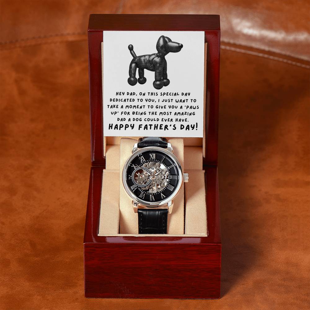 Paws Up for the Best Dad - Men's Openwork Watch - Real Rad Boutique