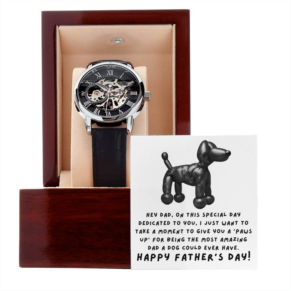 Paws Up for the Best Dad - Men's Openwork Watch - Real Rad Boutique