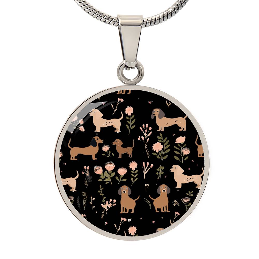 Pawsitively Perfect Mom - Dachshund Circle Pendant - Real Rad Boutique