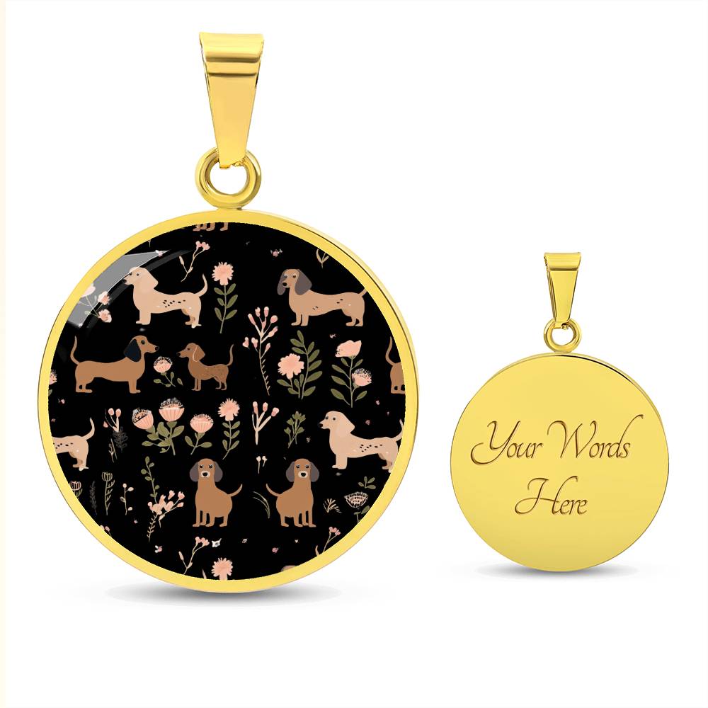 Pawsitively Perfect Mom - Dachshund Circle Pendant - Real Rad Boutique