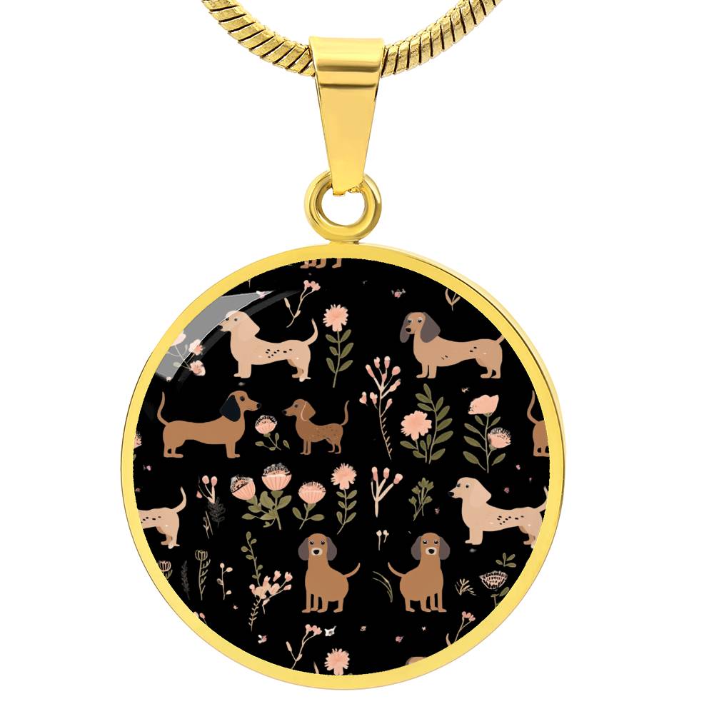 Pawsitively Perfect Mom - Dachshund Circle Pendant - Real Rad Boutique