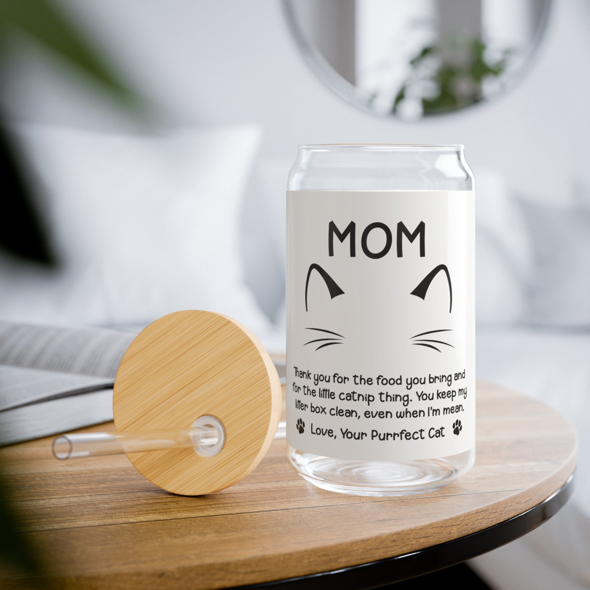 Pawsitively Purrfect Cat Mom - Sipper Glass - Real Rad Boutique