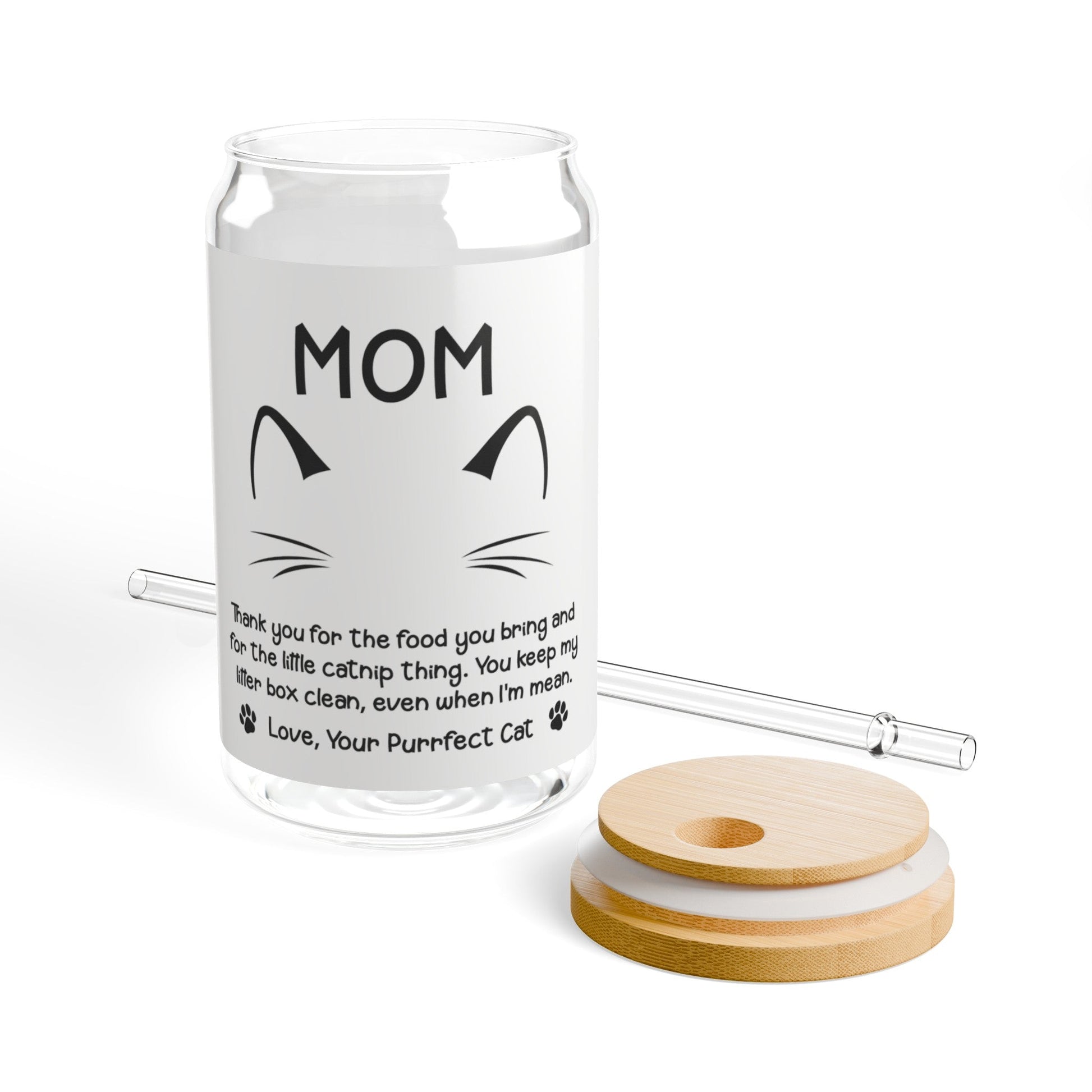 Pawsitively Purrfect Cat Mom - Sipper Glass - Real Rad Boutique