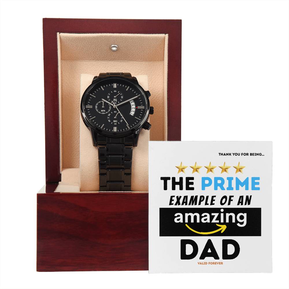 Prime Dad - Black Chronograph Watch - Real Rad Boutique