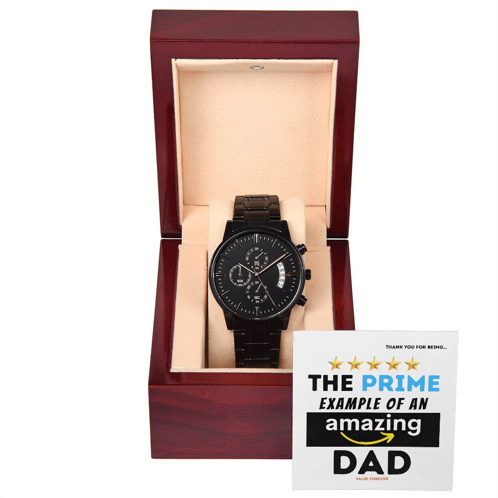 Prime Dad - Black Chronograph Watch - Real Rad Boutique