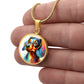 Rainbow Joyful Doxie - Circle Pendant - Real Rad Boutique