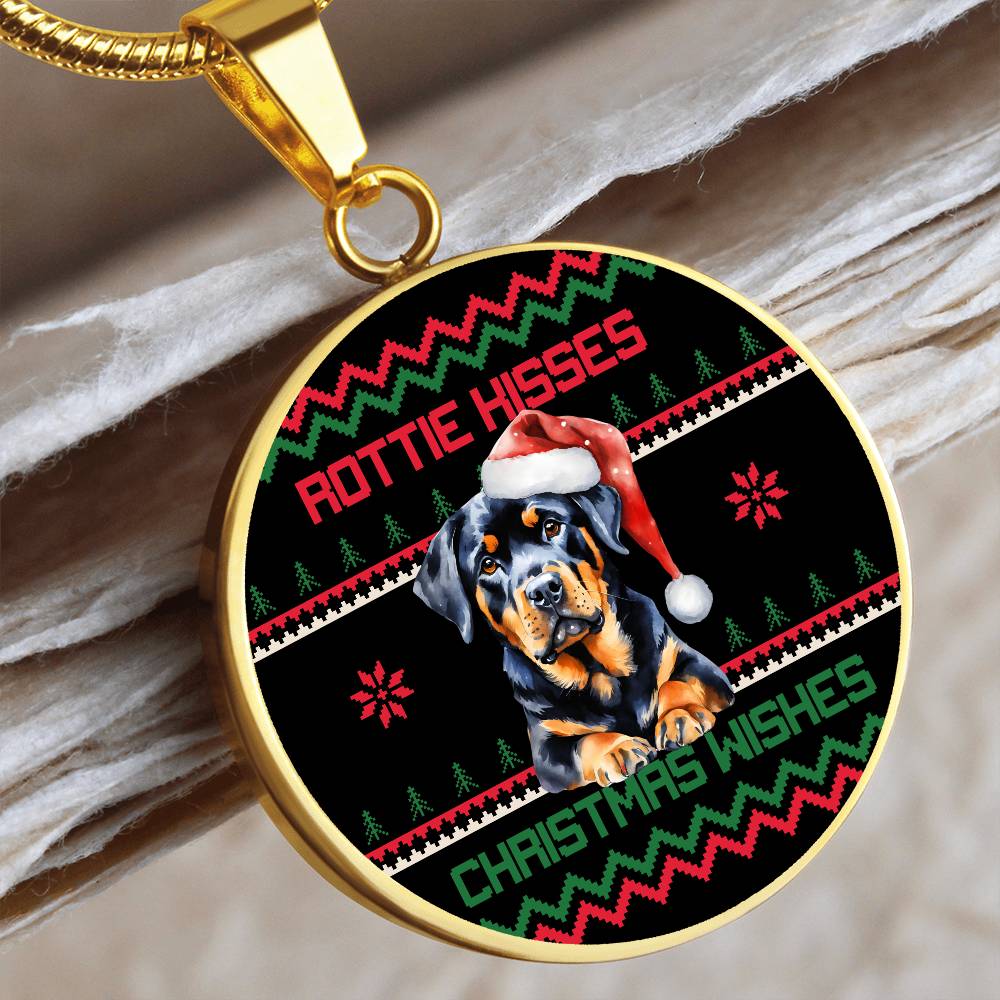 Rottie Kisses & Christmas Wishes Graphic Necklace - Real Rad Boutique