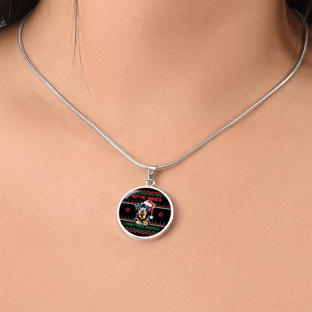 Rottie Kisses & Christmas Wishes Graphic Necklace - Real Rad Boutique