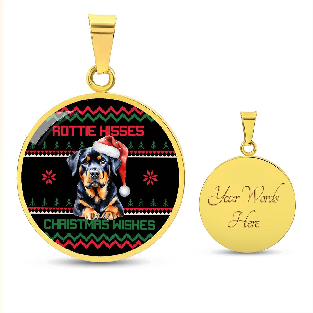 Rottie Kisses & Christmas Wishes Graphic Necklace - Real Rad Boutique