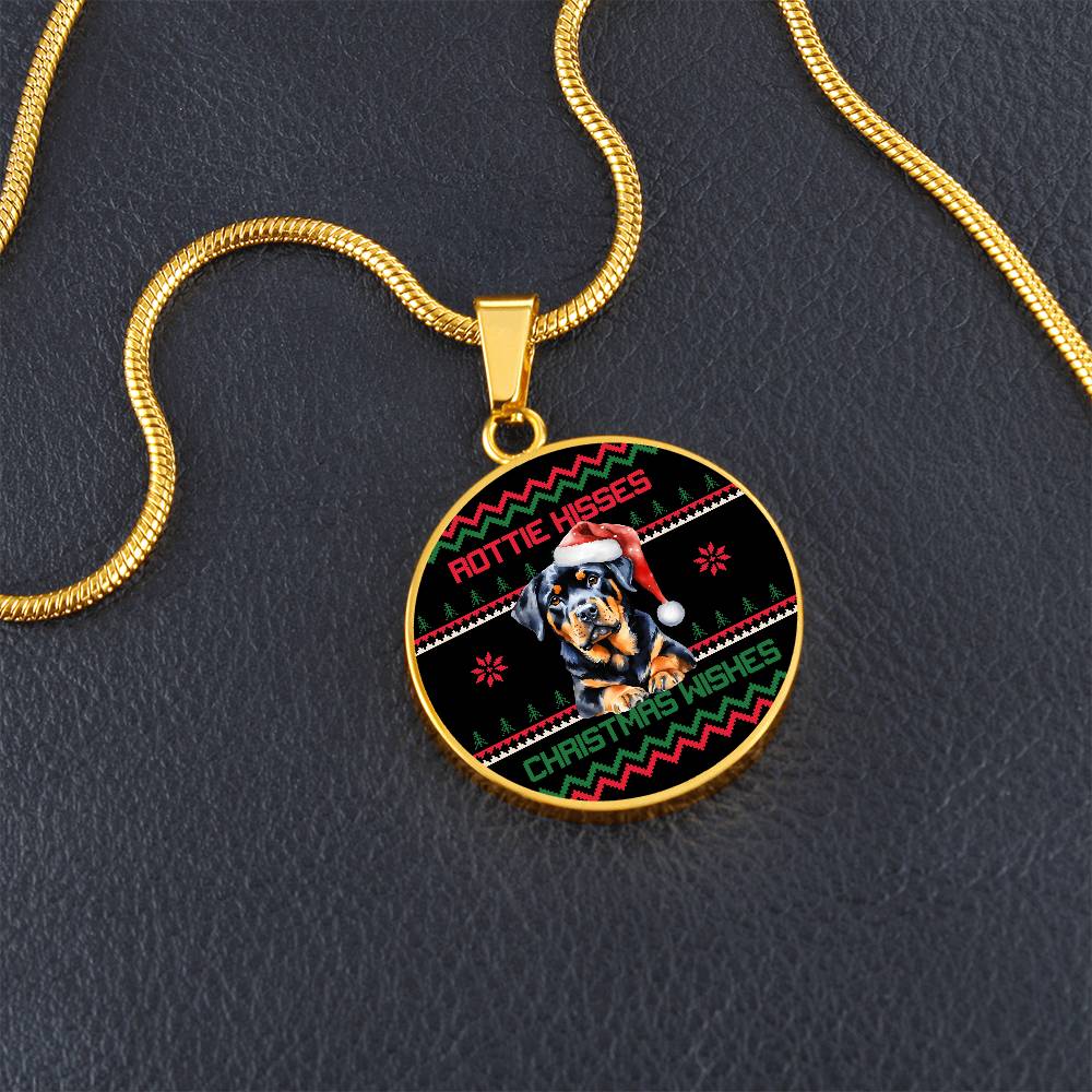 Rottie Kisses & Christmas Wishes Graphic Necklace - Real Rad Boutique