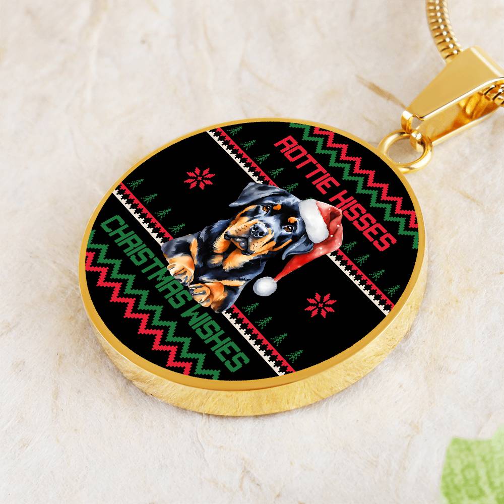 Rottie Kisses & Christmas Wishes Graphic Necklace - Real Rad Boutique