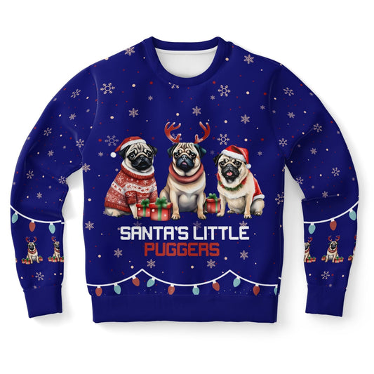 Santa's Little Puggers Christmas Sweater - Real Rad Boutique