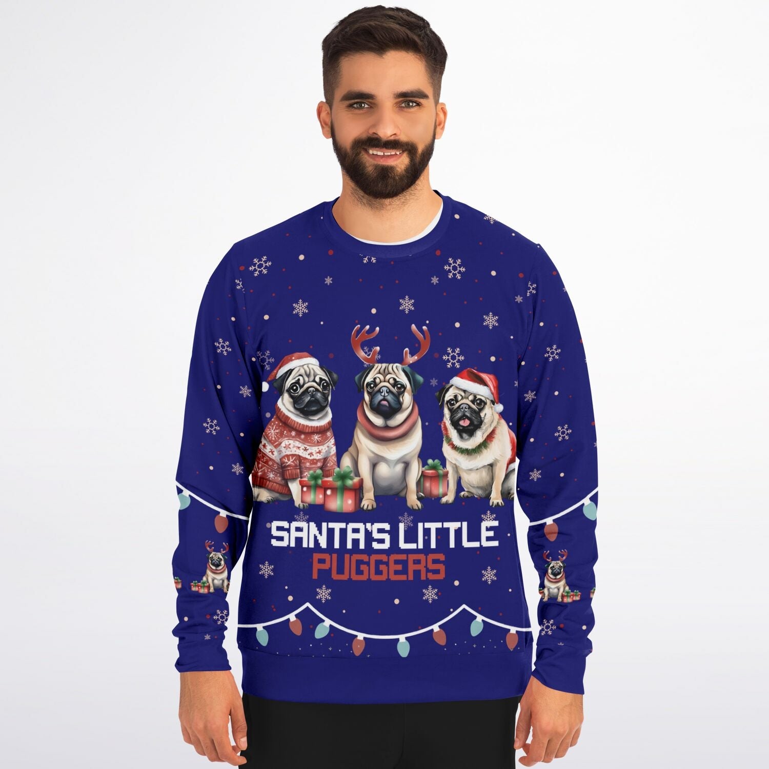 Santa's Little Puggers Christmas Sweater - Real Rad Boutique