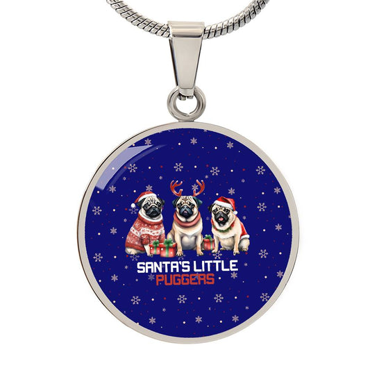 Santa's Little Puggers Graphic Necklace - Real Rad Boutique