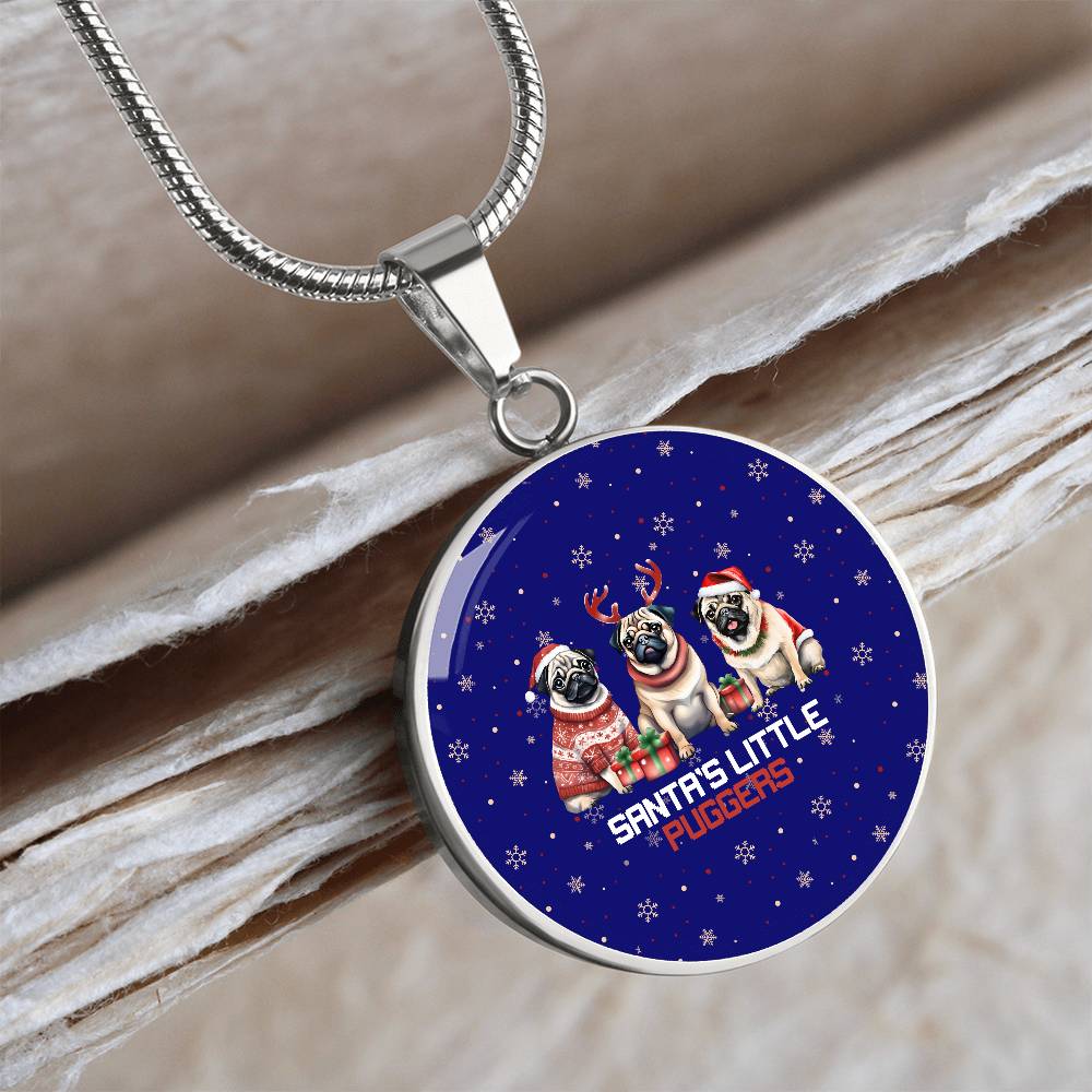 Santa's Little Puggers Graphic Necklace - Real Rad Boutique