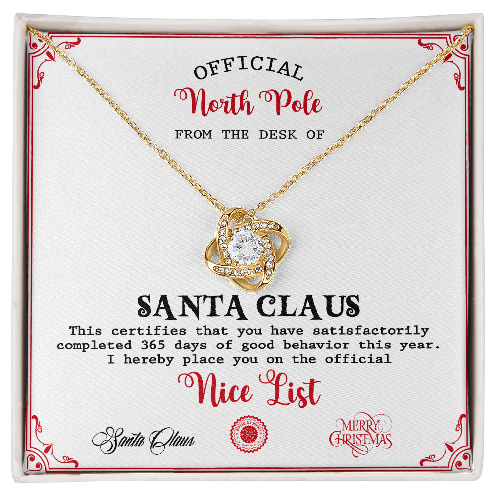 Santa's Nice List Love Knot Necklace - Real Rad Boutique