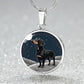 Starlit Dachshund Charm - Circle Pendant - Real Rad Boutique