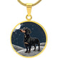 Starlit Dachshund Charm - Circle Pendant - Real Rad Boutique