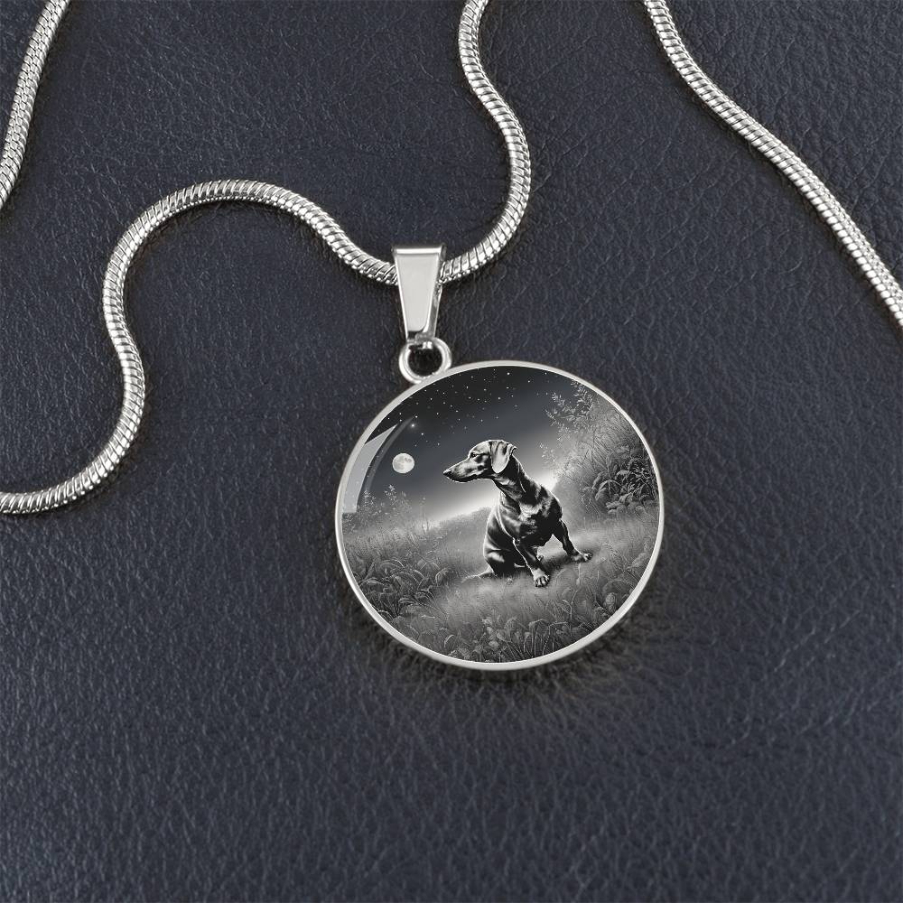 Starry Night Dachshund – Circle Pendant - Real Rad Boutique