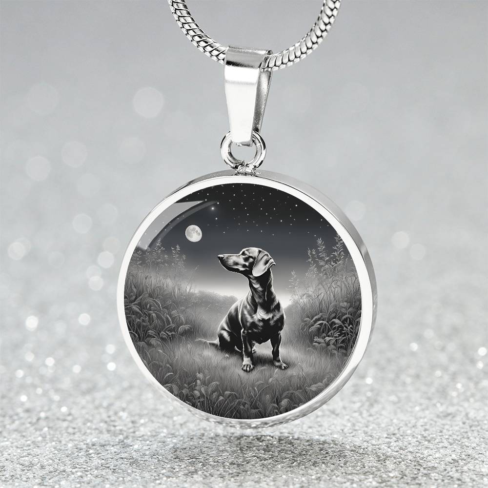 Starry Night Dachshund – Circle Pendant - Real Rad Boutique