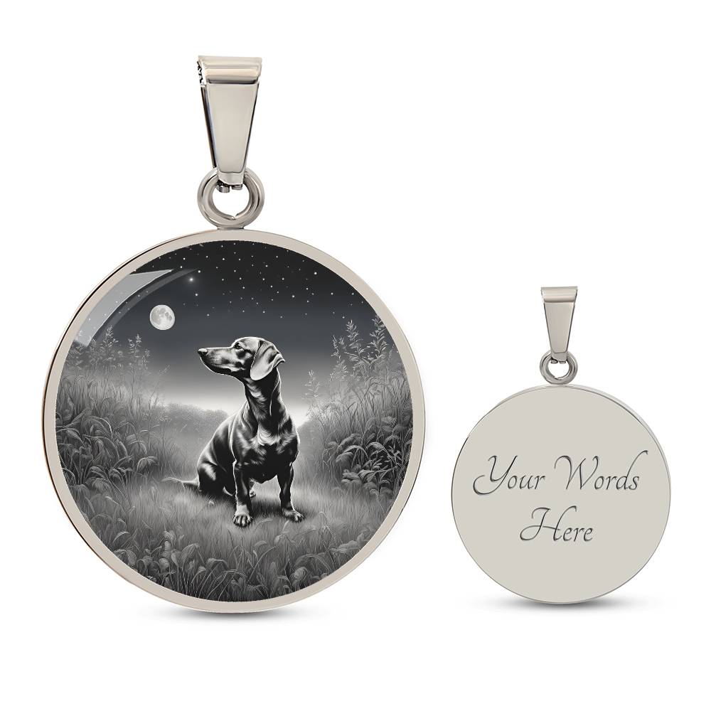 Starry Night Dachshund – Circle Pendant - Real Rad Boutique