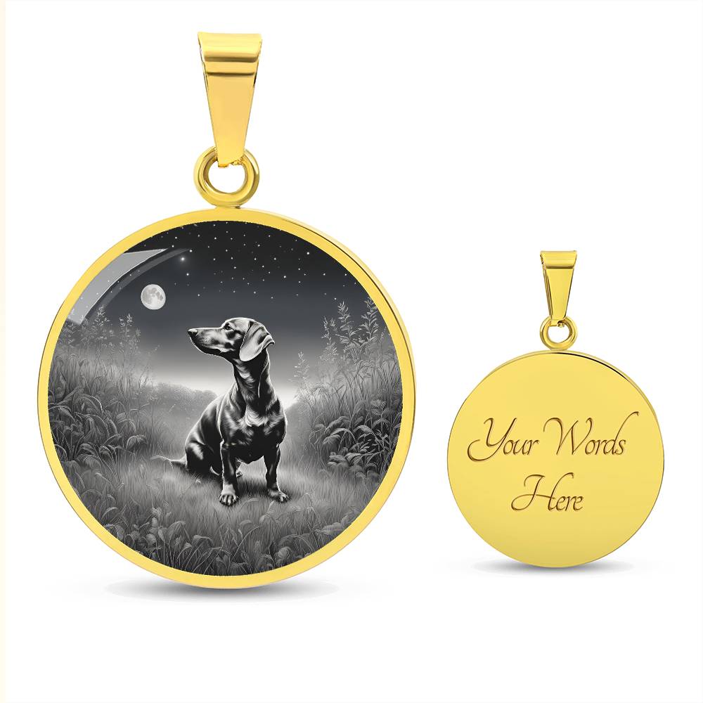 Starry Night Dachshund – Circle Pendant - Real Rad Boutique