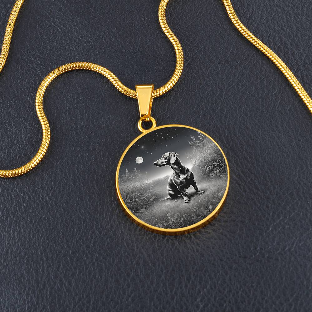 Starry Night Dachshund – Circle Pendant - Real Rad Boutique