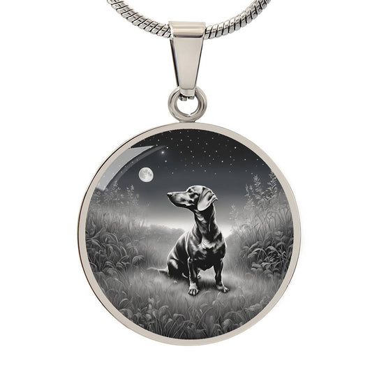 Starry Night Dachshund – Circle Pendant - Real Rad Boutique