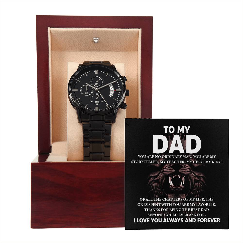 Storyteller Dad - Black Chronograph Watch - Real Rad Boutique