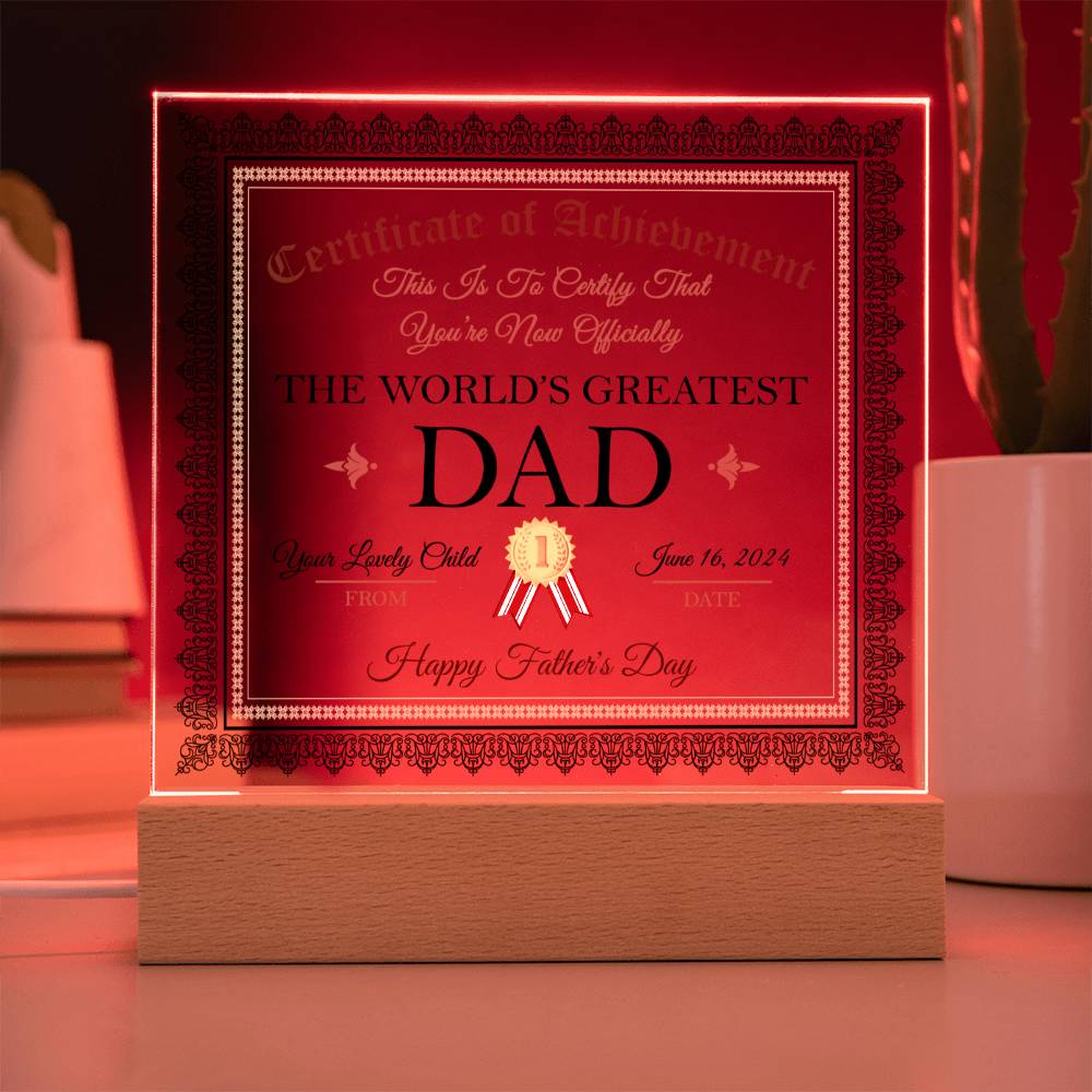 Supreme Dad Award - Acrylic Square Plaque - Real Rad Boutique