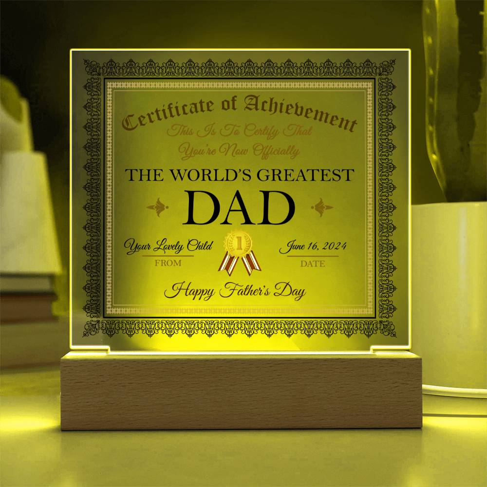 Supreme Dad Award - Acrylic Square Plaque - Real Rad Boutique