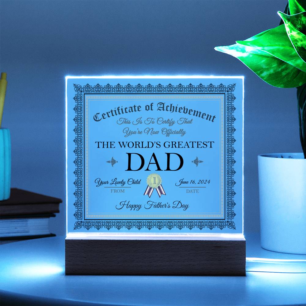 Supreme Dad Award - Acrylic Square Plaque - Real Rad Boutique