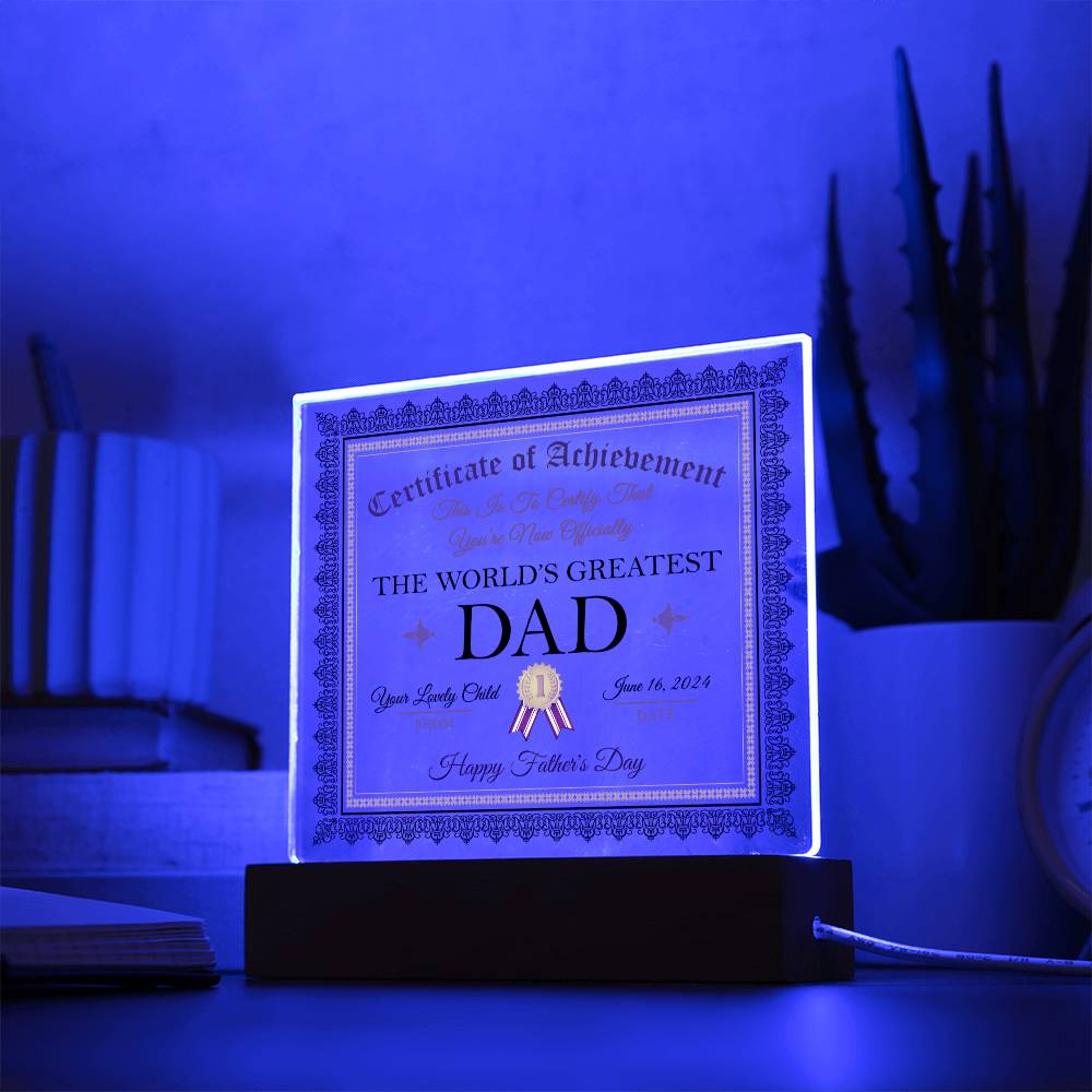 Supreme Dad Award - Acrylic Square Plaque - Real Rad Boutique