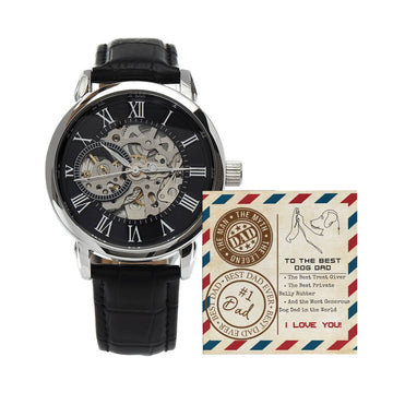 The Best Dog Dad - Men's Openwork Watch - Real Rad Boutique