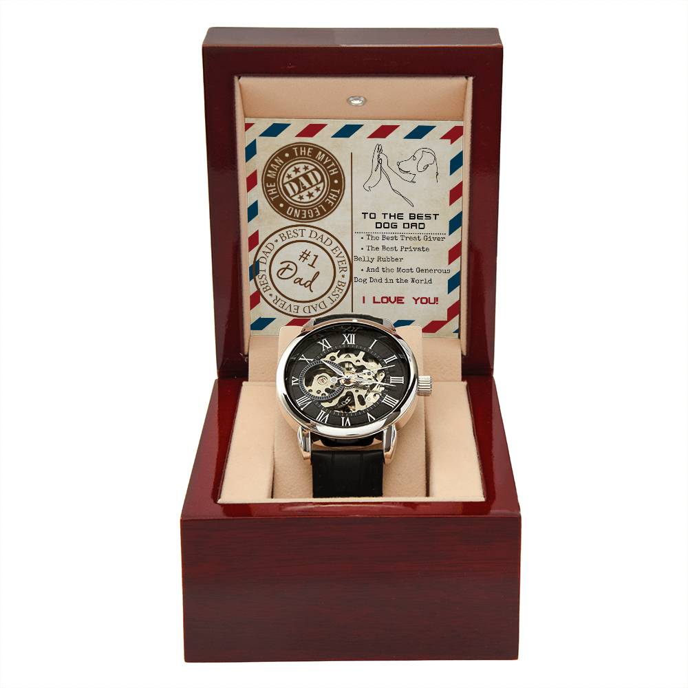 The Best Dog Dad - Men's Openwork Watch - Real Rad Boutique