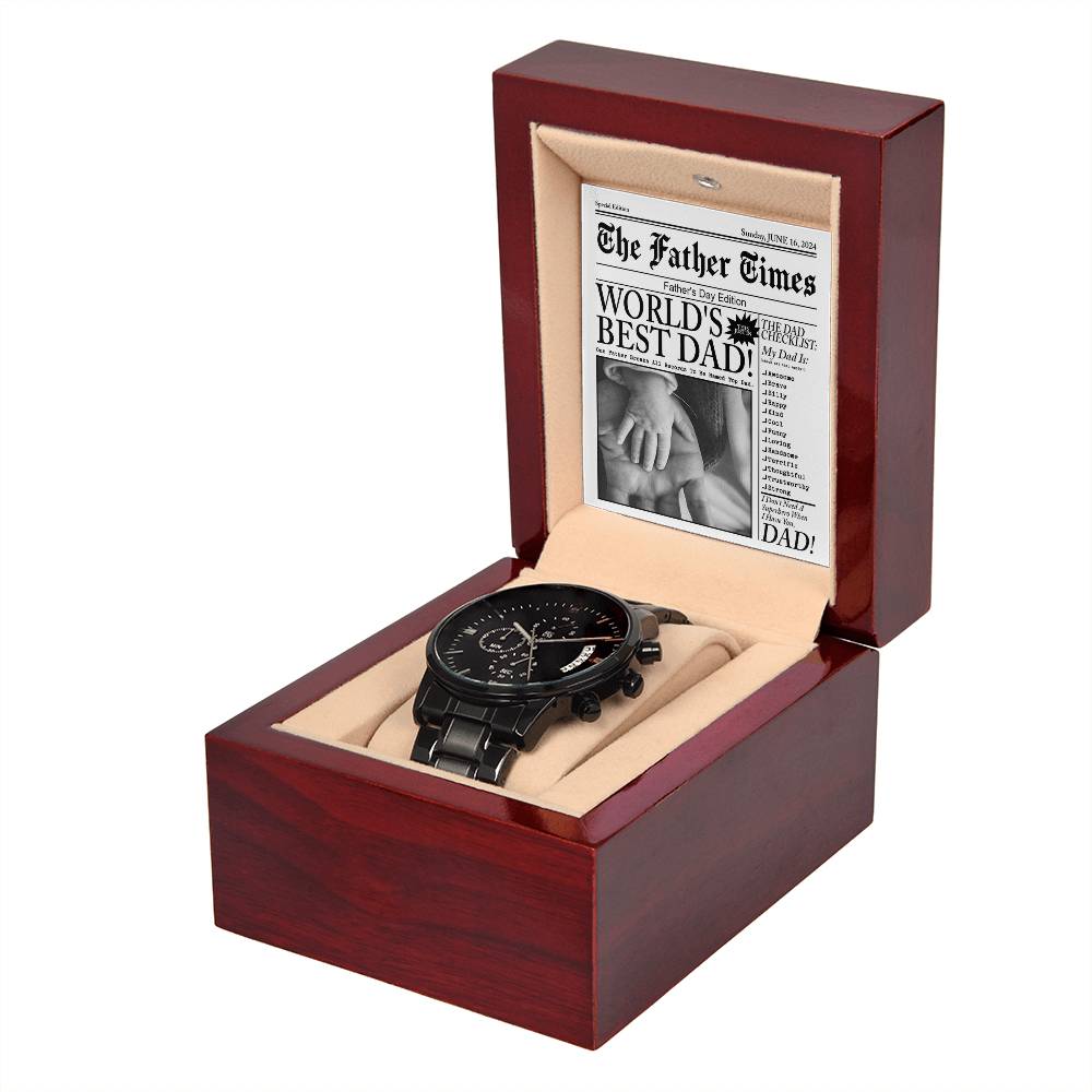 The Father Times - Black Chronograph Watch - Real Rad Boutique