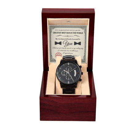 The Greatest Best Man in the World - Black Chronograph Watch - Real Rad Boutique