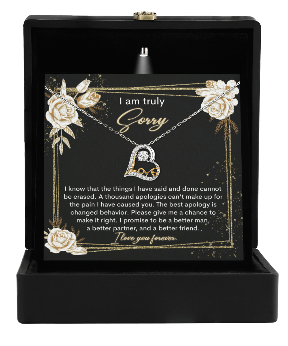 "Truly Sorry" Card - Love Dancing Necklace - Real Rad Boutique