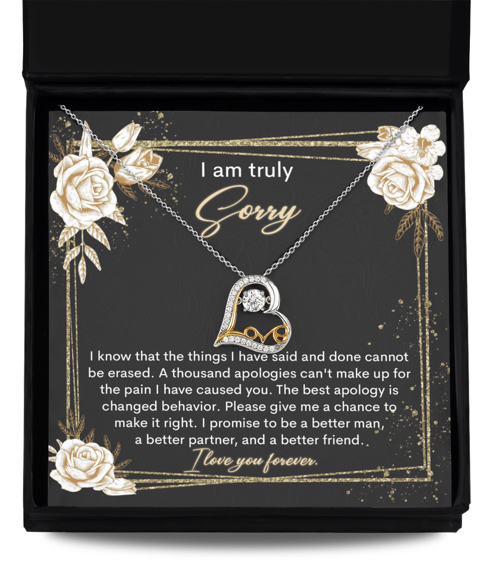 "Truly Sorry" Card - Love Dancing Necklace - Real Rad Boutique