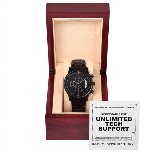 Unlimited Tech Support - Black Chronograph Watch - Real Rad Boutique