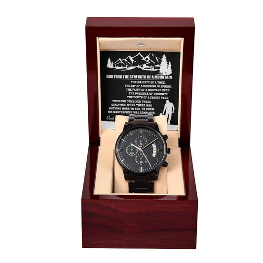 Unveiling Dad's Majesty - Black Chronograph Watch - Real Rad Boutique