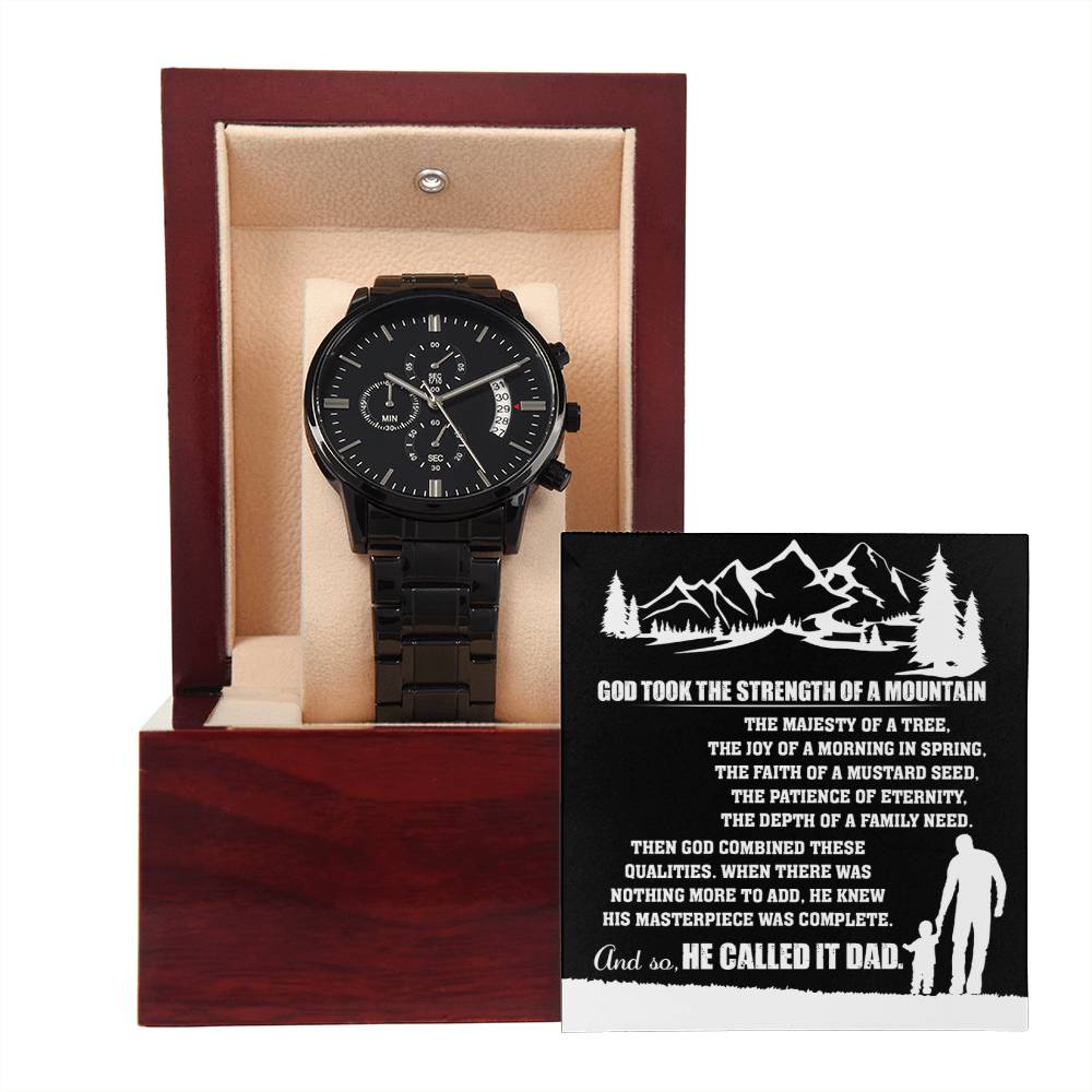 Unveiling Dad's Majesty - Black Chronograph Watch - Real Rad Boutique