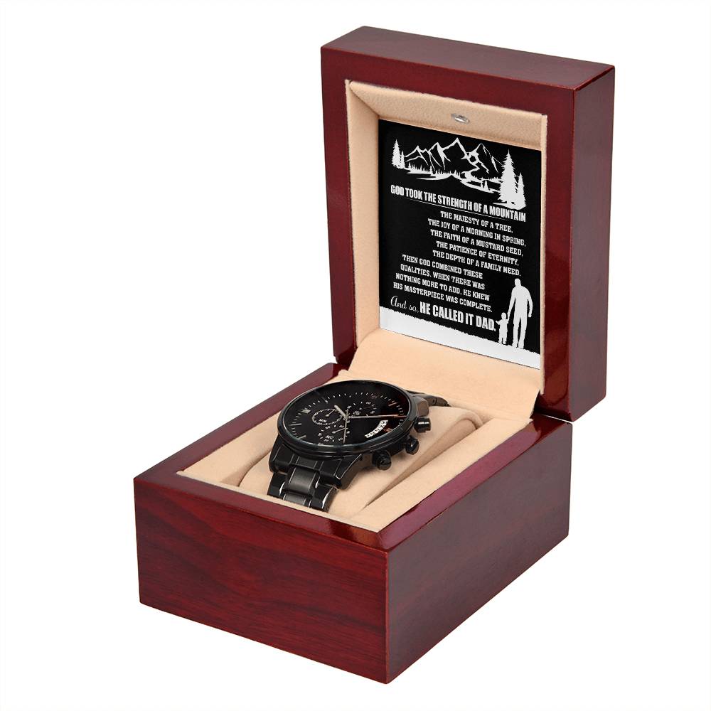 Unveiling Dad's Majesty - Black Chronograph Watch - Real Rad Boutique