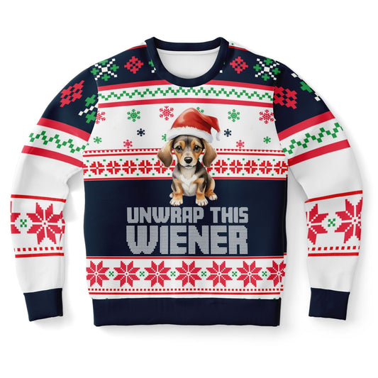 Unwrap This Wiener Christmas Sweater - Real Rad Boutique